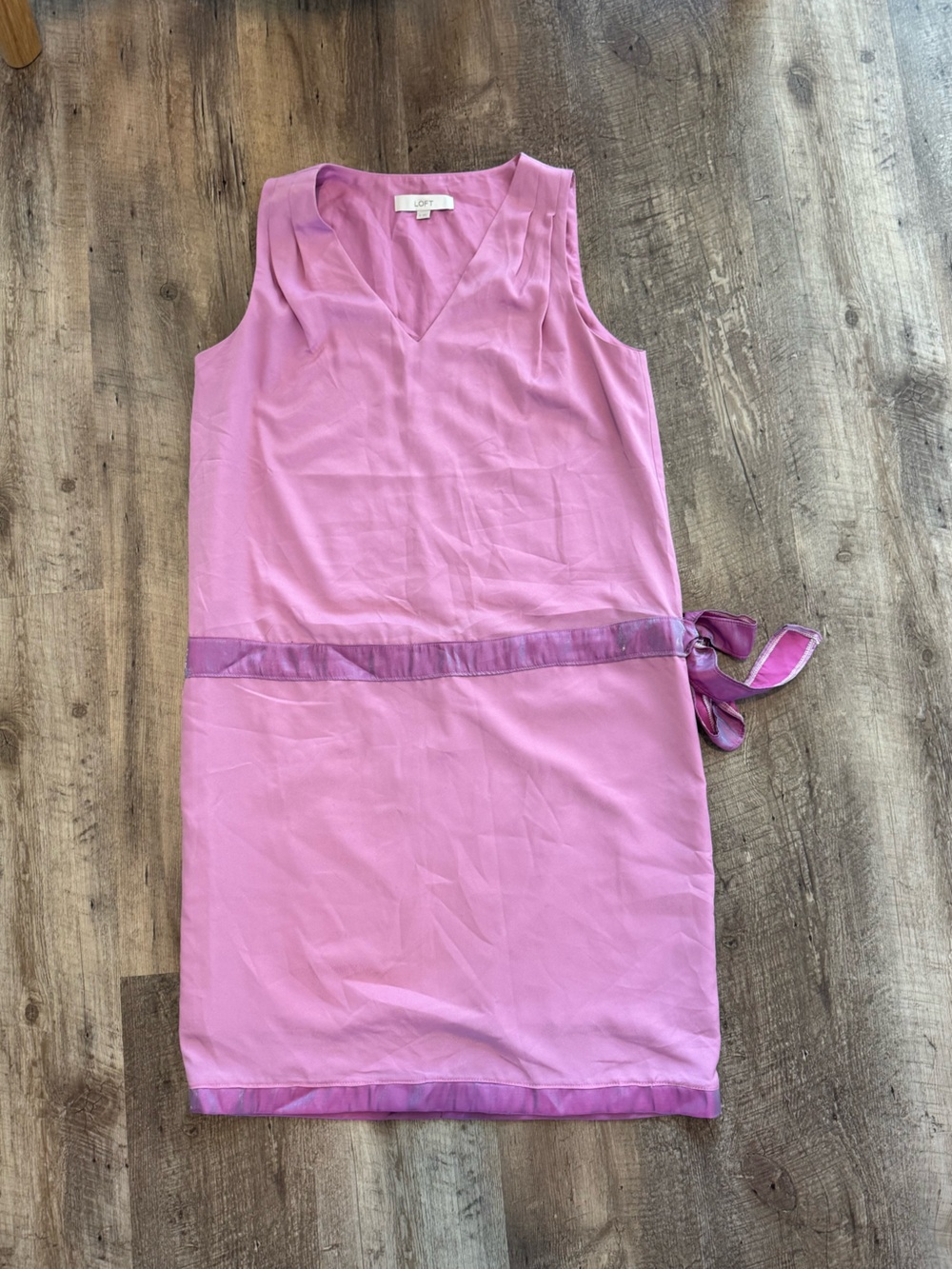 LOFT Pink Satin-Trim Slip Chemise